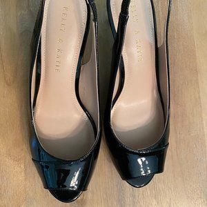 Kelly & Katie Black Slingback Peep-Toe Pump